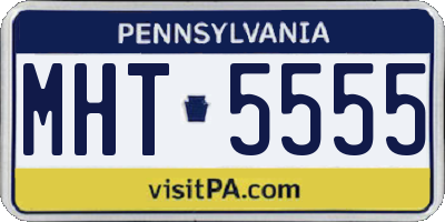 PA license plate MHT5555
