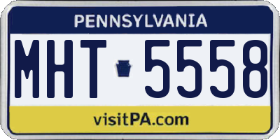 PA license plate MHT5558
