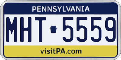 PA license plate MHT5559