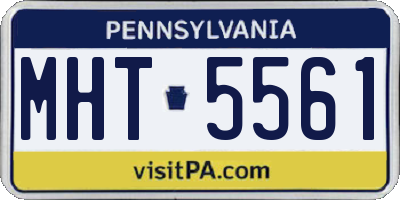 PA license plate MHT5561