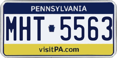 PA license plate MHT5563