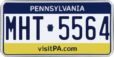 PA license plate MHT5564