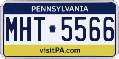 PA license plate MHT5566