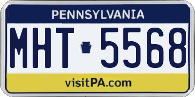 PA license plate MHT5568