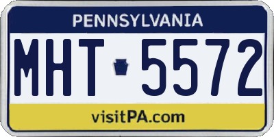 PA license plate MHT5572