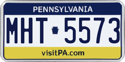 PA license plate MHT5573