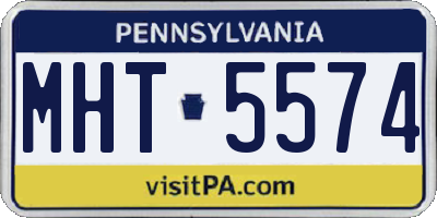PA license plate MHT5574
