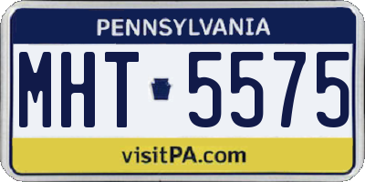 PA license plate MHT5575
