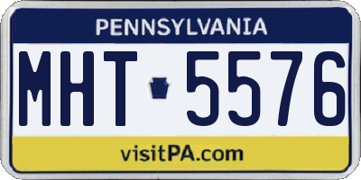 PA license plate MHT5576