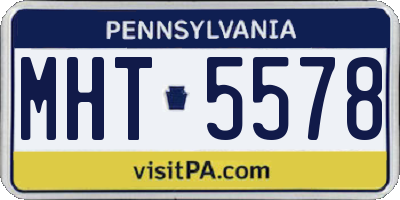 PA license plate MHT5578