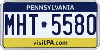 PA license plate MHT5580