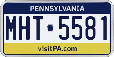 PA license plate MHT5581