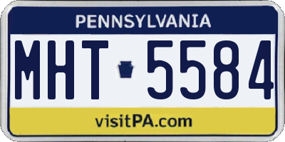 PA license plate MHT5584