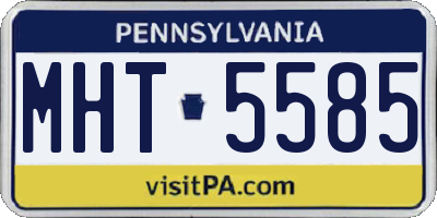 PA license plate MHT5585