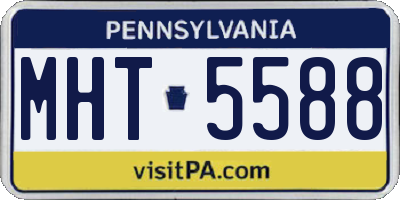 PA license plate MHT5588