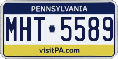 PA license plate MHT5589