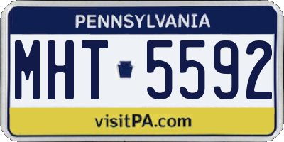 PA license plate MHT5592