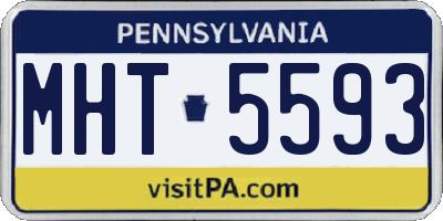 PA license plate MHT5593