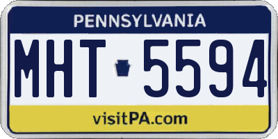 PA license plate MHT5594