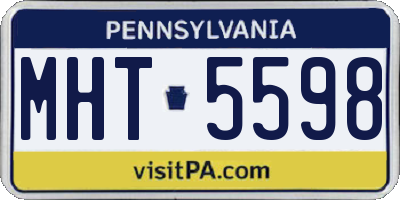 PA license plate MHT5598