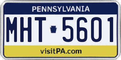 PA license plate MHT5601