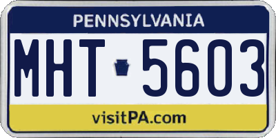 PA license plate MHT5603