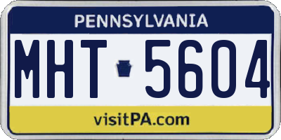 PA license plate MHT5604