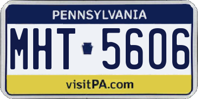 PA license plate MHT5606