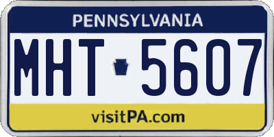 PA license plate MHT5607