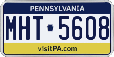 PA license plate MHT5608