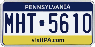PA license plate MHT5610