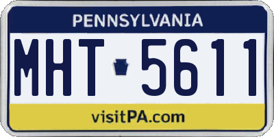 PA license plate MHT5611