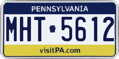 PA license plate MHT5612
