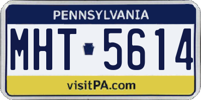 PA license plate MHT5614