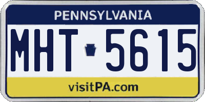 PA license plate MHT5615
