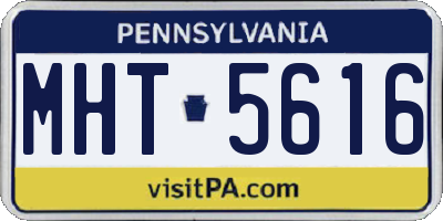 PA license plate MHT5616