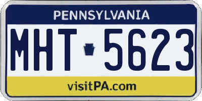 PA license plate MHT5623