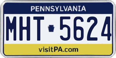 PA license plate MHT5624