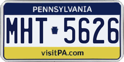 PA license plate MHT5626
