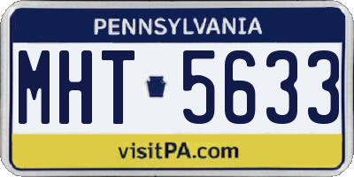 PA license plate MHT5633