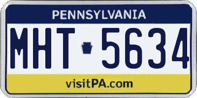 PA license plate MHT5634