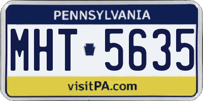 PA license plate MHT5635