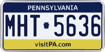 PA license plate MHT5636