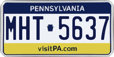 PA license plate MHT5637