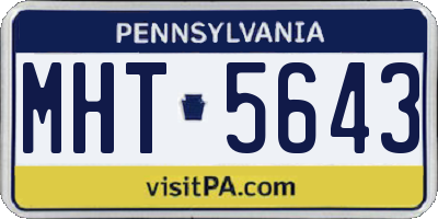 PA license plate MHT5643