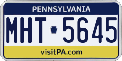 PA license plate MHT5645
