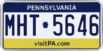 PA license plate MHT5646