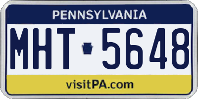 PA license plate MHT5648