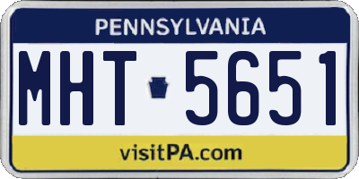 PA license plate MHT5651