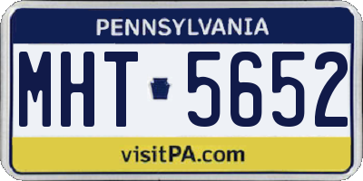 PA license plate MHT5652